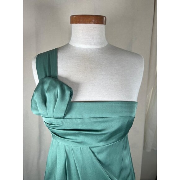 NWT Armani Collezioni Size 6 Mint Silk Shoulder Cocktail Midi Dress Authentic - Picture 4 of 16
